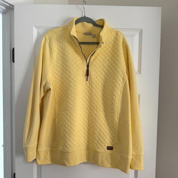 LL Bean Women's Quilted Quarter-zip pullover sweatshirt - Picture 1 of 2